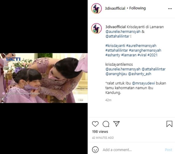 Krisdayanti saat menyapa Arsyi