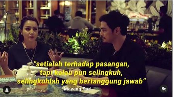 Mayangsari berusaha memaklumi aksi perselingkuhan