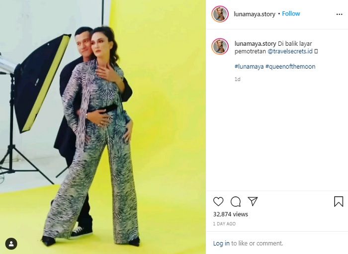 Pose mesra <a href='https://medan.tribunnews.com/tag/herjunot-ali' title='Herjunot Ali'>Herjunot Ali</a> dan <a href='https://medan.tribunnews.com/tag/luna-maya' title='Luna Maya'>Luna Maya</a> saat pemotretan
