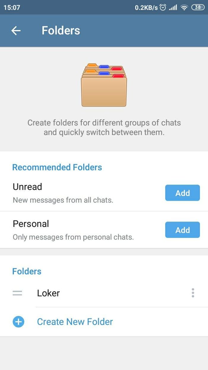 Cara buat folder di telegram