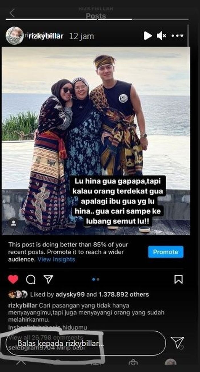 Unggahan <a href='https://medan.tribunnews.com/tag/rizky-billar' title='Rizky Billar'>Rizky Billar</a>