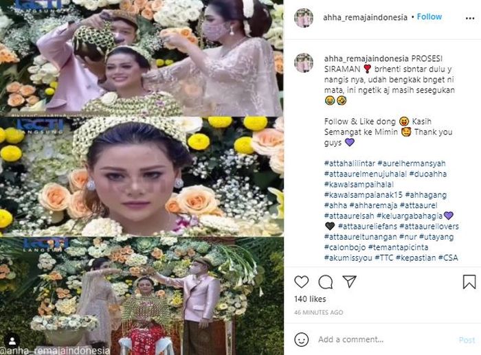 Prosesi siraman Aurel Hermansyah
