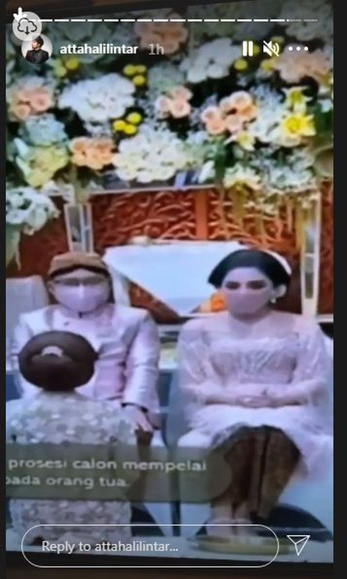 Atta Halilintar hanya bisa melihat acara siraman Aurel Hermansyah melalui televisi