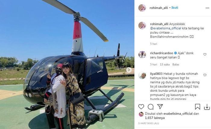 Rohimah berlibur bersama Eva Belisima
