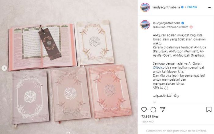 Laudya Cynthia Bella sibukkan diri jualan Al Quran