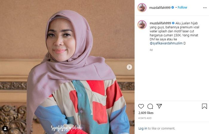 Muzdalifah promosikan bisnis hijab miliknya di <a href='https://medan.tribunnews.com/tag/instagram' title='Instagram'>Instagram</a>