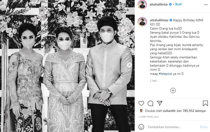 Atta Halilintar Beri Ucapan Selamat Ulang Tahun Kepada Calon Mertua, Krisdayanti.