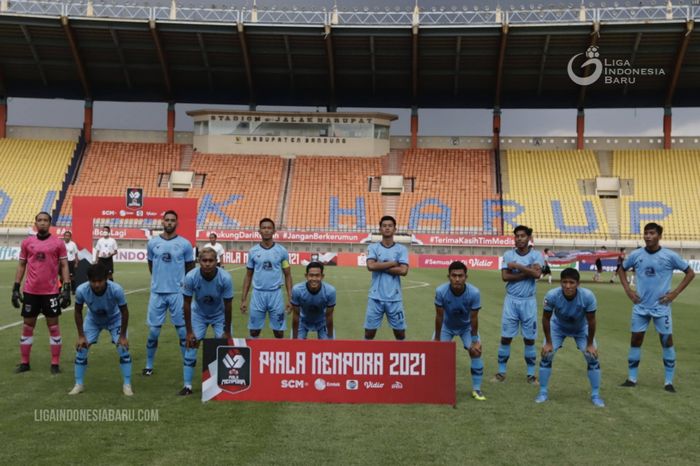 Starting XI Persela Lamongan saat menghadapi PSS Sleman di fase grup Piala Menpora 2021.