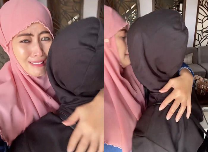 Meggy Wulandari menangis melepas sang putri tiri