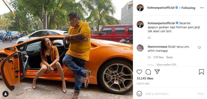 Hotman Paris berjanji tidak akan mengusir istrinya