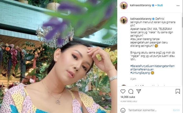 Kalina Ocktaranny singgung soal selingkuh