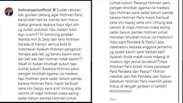 Sentilan Hotman Paris Hutapea yang Dihapus, Minggu (28/3/2021) dini hari 