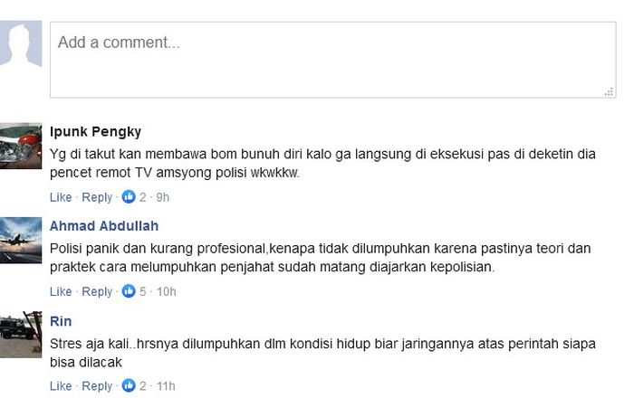 Pendapat warganet Indoensia tentang aksi terorisme di Mabes Polri kemarin (31/3/2021)