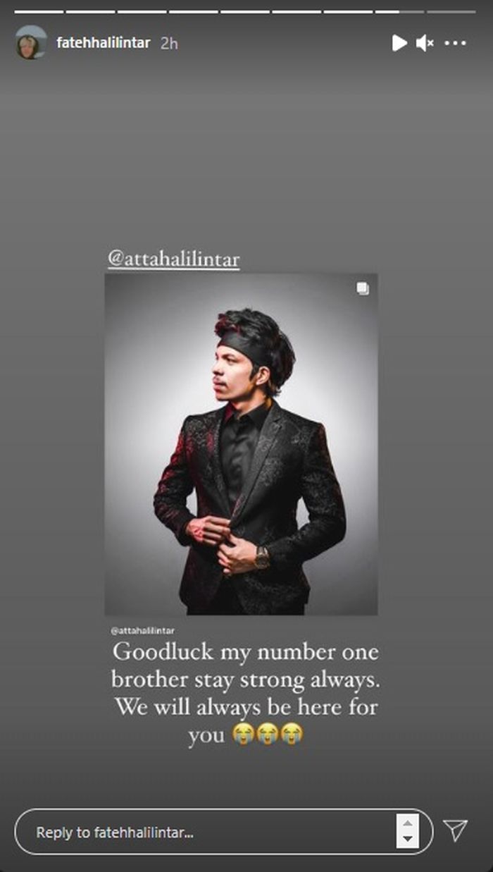 Unggahan Fateh Halilintar di Instagram Story untuk Atta Halilintar 