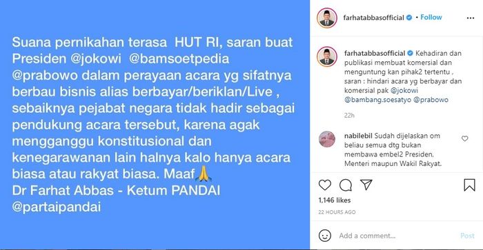 Unggahan <a href='https://manado.tribunnews.com/tag/farhat-abbas' title='Farhat Abbas'>Farhat Abbas</a>