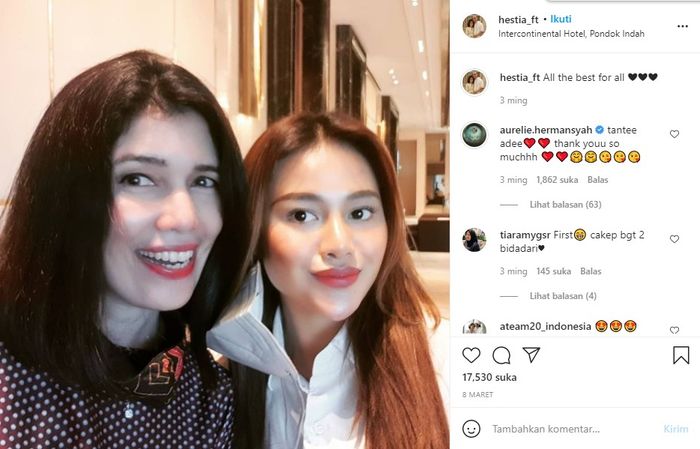 Kedekatan Hestia Faruk dan Aurel Hermansyah