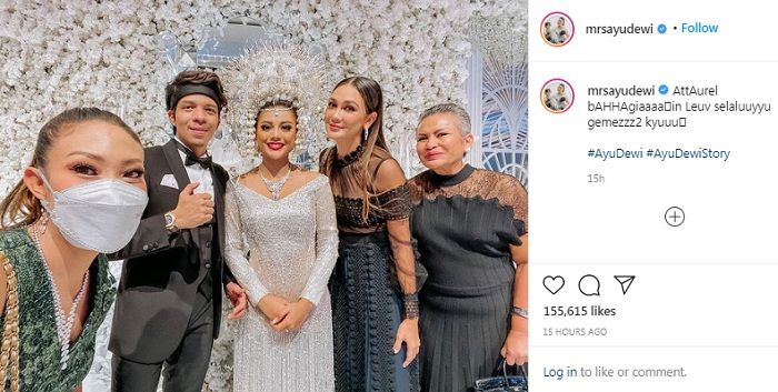Penampilan Luna Maya kenakan dress hitam seksi di pernikahan Atta Halilintar dan Aurel Hermansyah