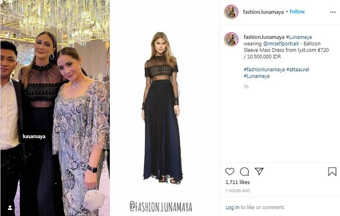 Dress hitam seksi yang dikenakan Luna Maya di pernikahan Atta Halilintar dan Aurel Hermansyah ternyata berharga jutaan rupiah