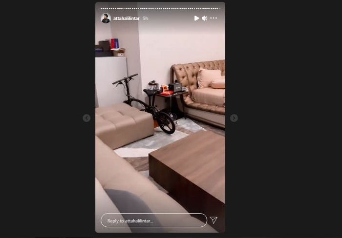 Penampakan sepeda yang teronggok di kamar Atta Halilintar dan Aurel Hermansyah