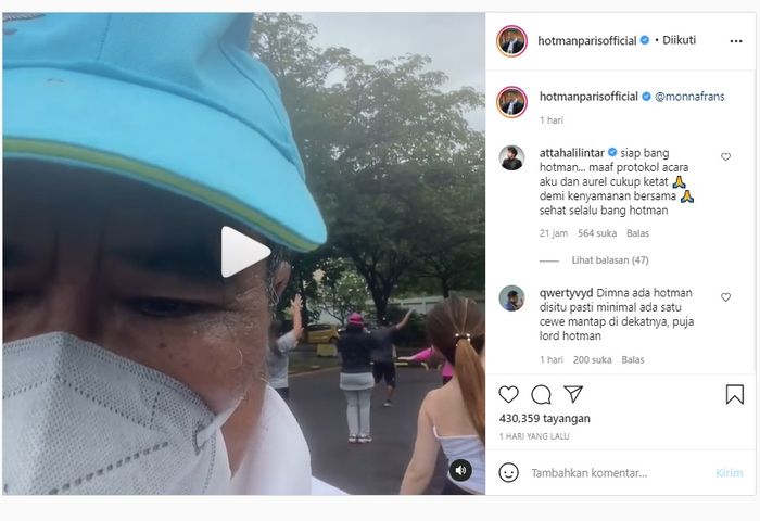 Permohonan maaf Hotman Paris lantaran tak bisa hadiri resepsi pernikahan Atta Halilintar dan Aurel Hermansyah.