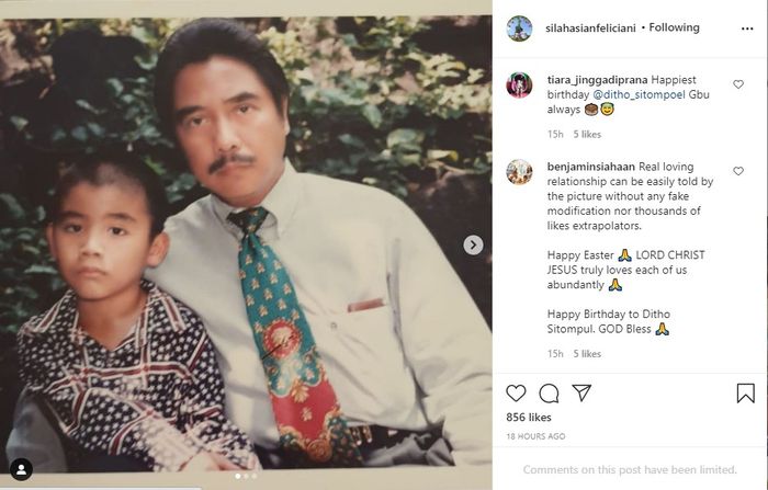 Unggahan Sila Feliciani, anak Hotma Sitompul