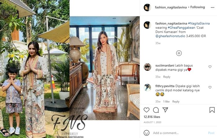 Harga outer Nagita Slavina