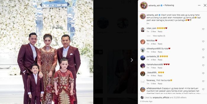 Unggahan Ashanty yang galau itu usai sang putri sambung tinggal di rumah baru dengan suaminya