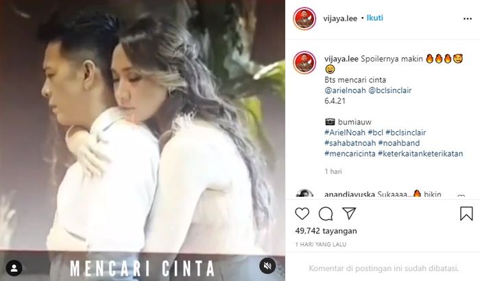 BCL peluk dari belakang Ariel NOAH