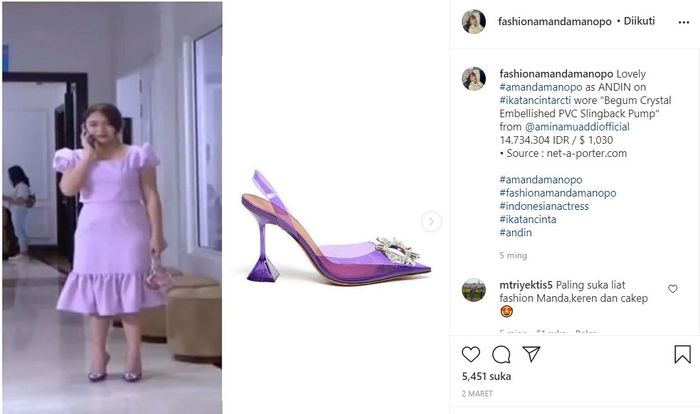 Potret sepatu Amanda Manopo di sinetron Ikatan Cinta yang mirip barang seserahan Aurel Hermansyah