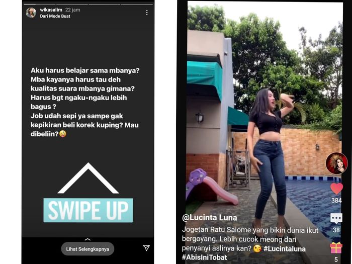 Aksi saling sindir Lucinta Luna dan Wika Salim