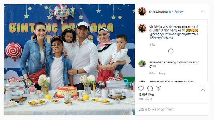 Hengky Kurniawan dan <a href='https://manado.tribunnews.com/tag/christy-jusung' title='Christy Jusung'>Christy Jusung</a> kompak rayakan ulang tahun putra mereka, Bintang