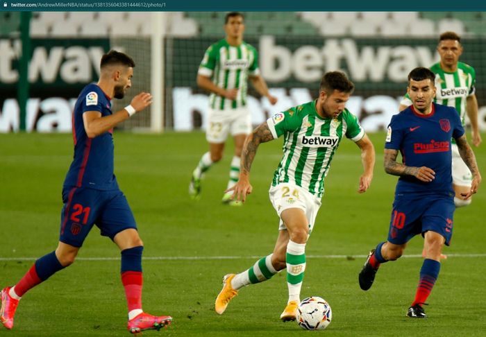 Atletico Madrid bermain imbang 1-1 melawan Real Betis pada laga pekan ke-30 Liga Spanyol 2020-2021.