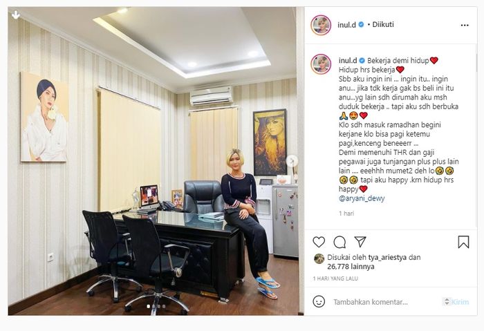 Inul Daratista kerja dari pagi sampai pagi.