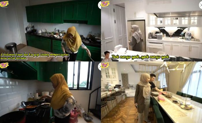 Dapur kotor dan bersih di serta interior rumah Zaskia Sungkar