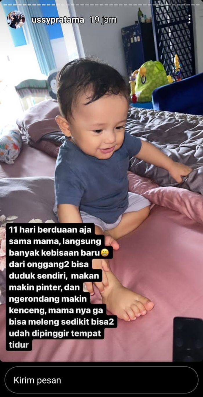 Ussy Sulistiawaty menceritakan sang putra bungsu punya banyak kebiasaan baru sejak diisolasi 11 hari bersama dengan dirinya.