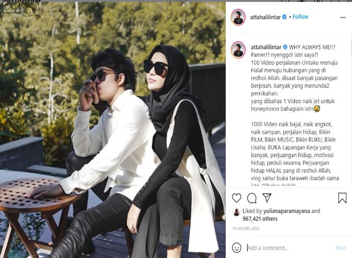 Unggahan Atta Halilintar