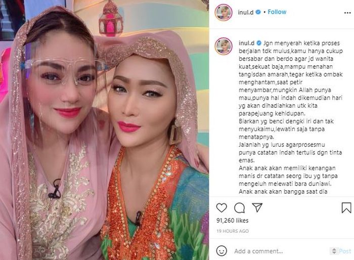 Inul Daratista beri kekuatan Celine Evangelista yang sedang menghadapi masalah dengan Stefan William