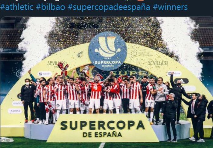 Athletic Bilbao juara Piala Super Spanyol 2020-2021 usai mengalahkan Barcelona di final.