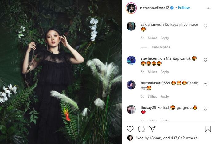 Komentar netizen melihat potret Natasha Wilona dalam balutan dress hitam transparan. 