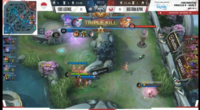 Triple Kill EVOS Luminaire against Bigetron Alpha in MPL ID S7 W8 D2