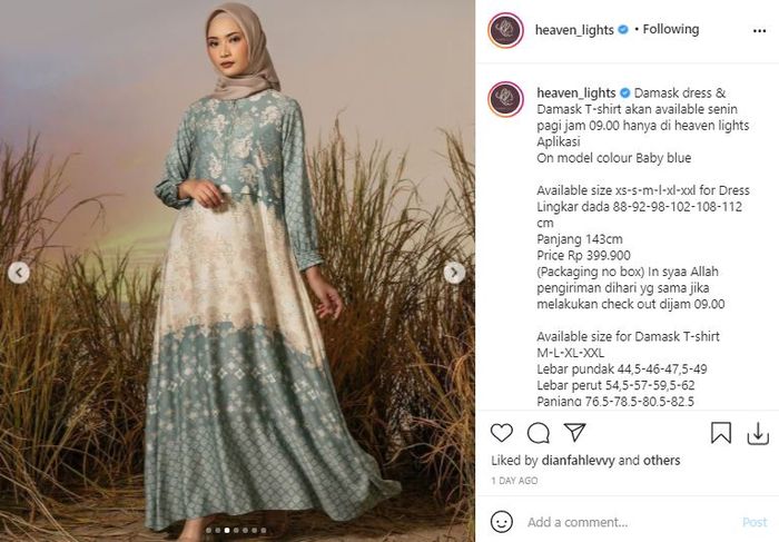 Tren Baju Lebaran 2021: Rekomendasi Dress Lebaran dari Online Shop Lokal - Heaven Lights