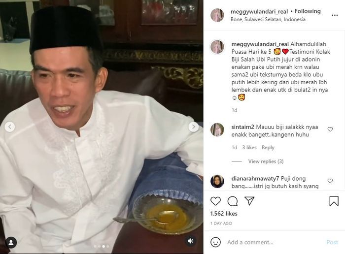 Suami <a href='https://palembang.tribunnews.com/tag/meggy-wulandari' title='Meggy Wulandari'>Meggy Wulandari</a> menolak berikan pujian pada sang istri