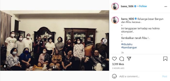Muliana Tarigan bersama keluarga besar Bangun tagih tanah yang diambil Hotma Sitompul.