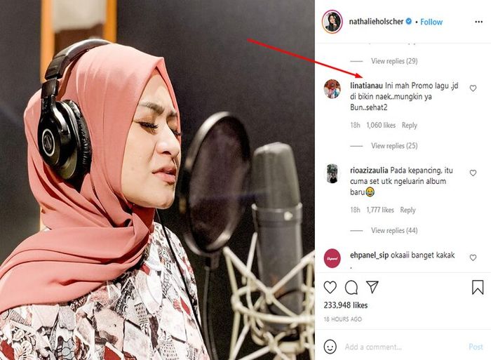 Postingan terbaru Nathalie Holscher dinilai pansos