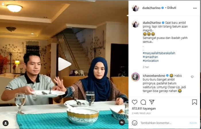 Area ruang makan di rumah Alyssa Soebandono dan Dude Herlino.