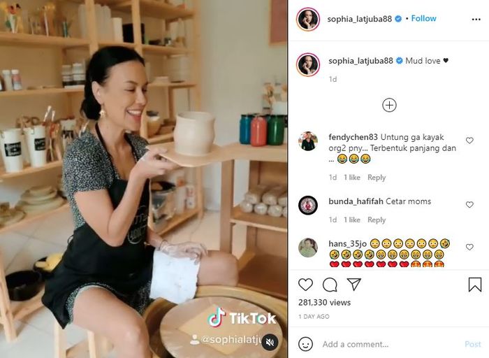 Unggahan Instagram <a href='https://tribunmedan.cfd/tag/sophia-latjuba' title='Sophia&nbsp;Latjuba'>Sophia&nbsp;Latjuba</a>.