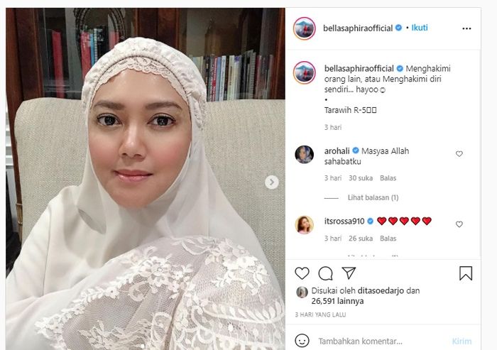 Postingan Instagram <a href='https://medan.tribunnews.com/tag/bella-saphira' title='Bella Saphira'>Bella Saphira</a>