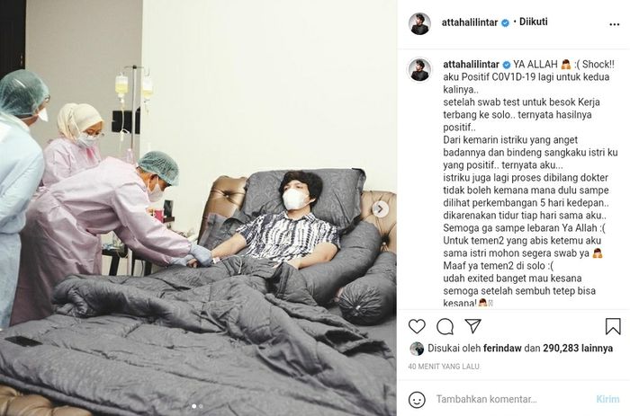 Atta halilintar positif covid-19 untuk kedua kalinya