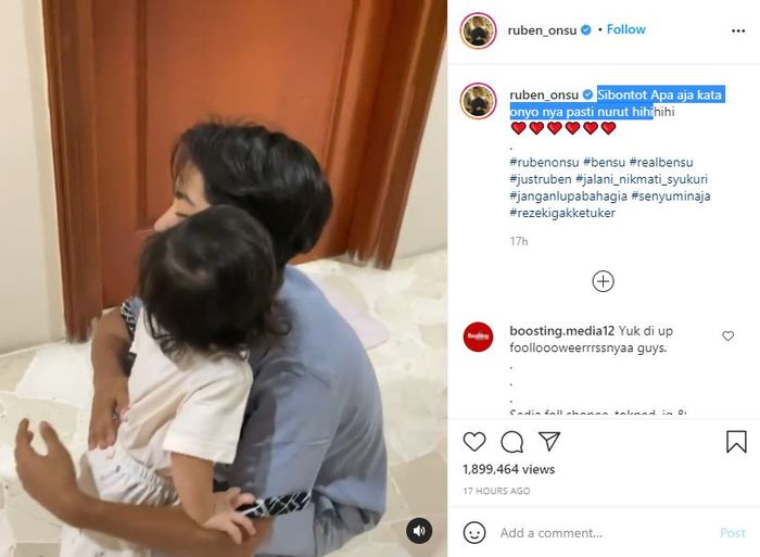 Unggahan Instagram <a href='https://medan.tribunnews.com/tag/ruben-onsu' title='Ruben Onsu'>Ruben Onsu</a>