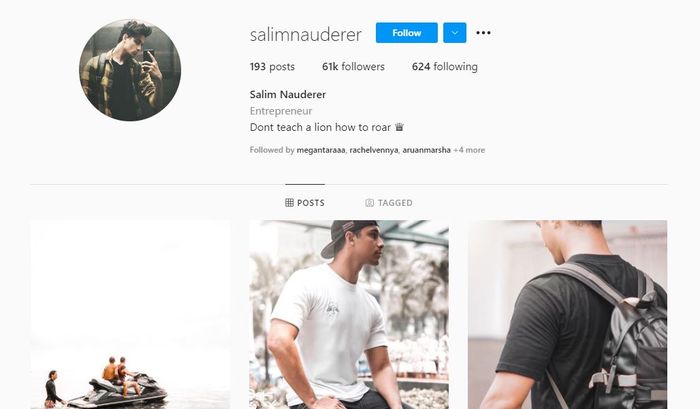 Profil Instagram <a href='https://medan.tribunnews.com/tag/salim-nauderer' title='Salim Nauderer'>Salim Nauderer</a>